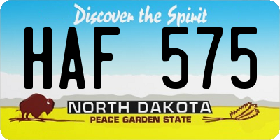 ND license plate HAF575