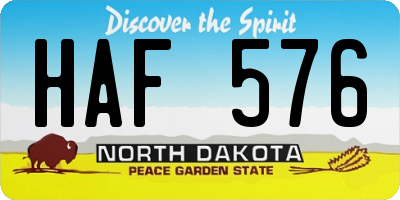 ND license plate HAF576