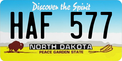 ND license plate HAF577