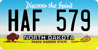 ND license plate HAF579