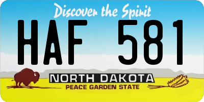 ND license plate HAF581