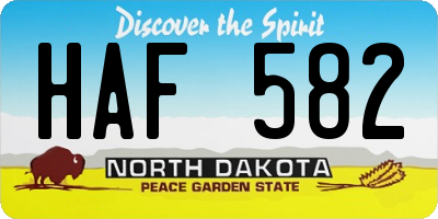 ND license plate HAF582