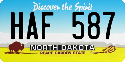 ND license plate HAF587