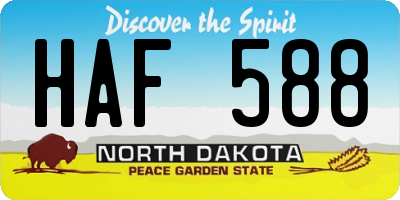 ND license plate HAF588