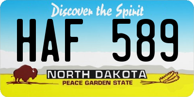 ND license plate HAF589