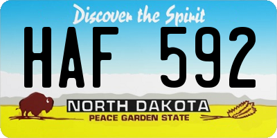 ND license plate HAF592