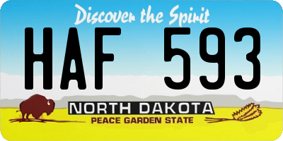 ND license plate HAF593