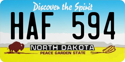 ND license plate HAF594