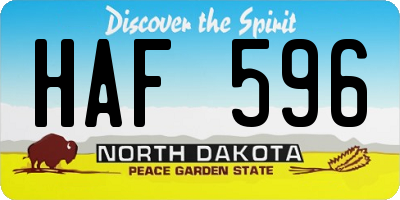 ND license plate HAF596