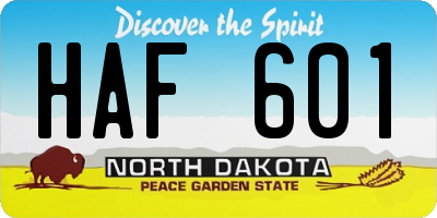 ND license plate HAF601