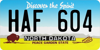 ND license plate HAF604