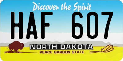 ND license plate HAF607