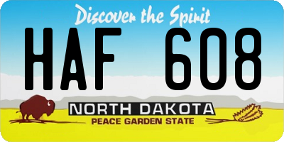 ND license plate HAF608