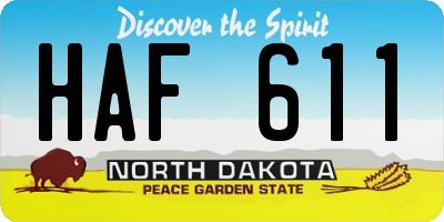 ND license plate HAF611