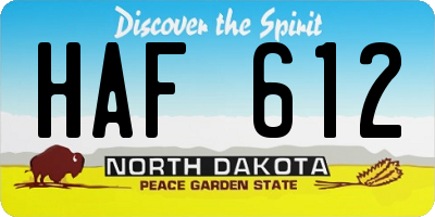 ND license plate HAF612