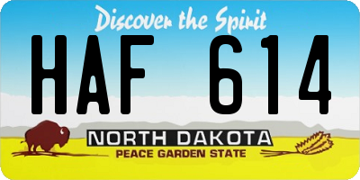 ND license plate HAF614