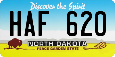 ND license plate HAF620