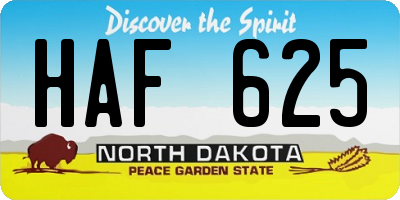 ND license plate HAF625