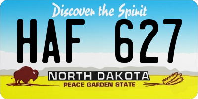 ND license plate HAF627