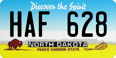 ND license plate HAF628