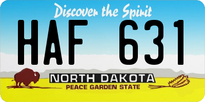 ND license plate HAF631