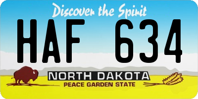 ND license plate HAF634