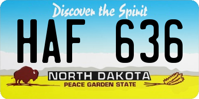 ND license plate HAF636