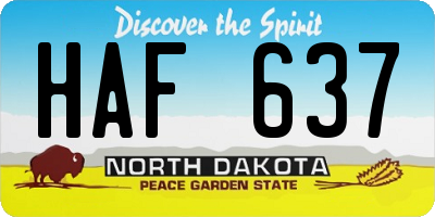 ND license plate HAF637