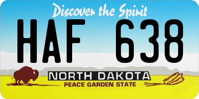 ND license plate HAF638