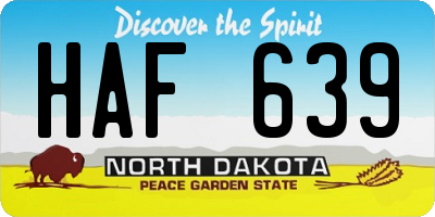 ND license plate HAF639