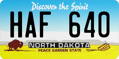 ND license plate HAF640