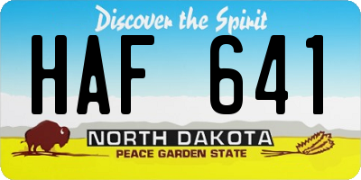 ND license plate HAF641