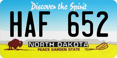 ND license plate HAF652