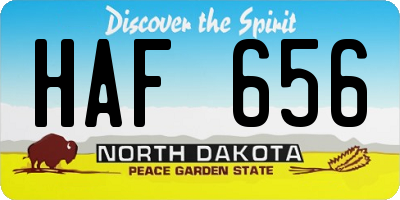 ND license plate HAF656