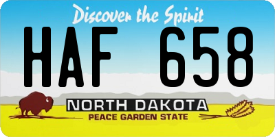 ND license plate HAF658