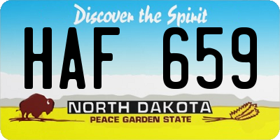 ND license plate HAF659