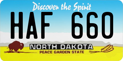 ND license plate HAF660