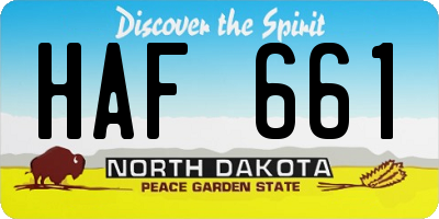 ND license plate HAF661