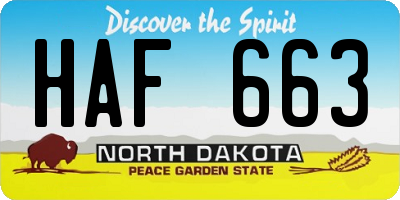 ND license plate HAF663