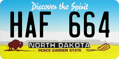 ND license plate HAF664