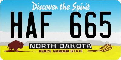 ND license plate HAF665