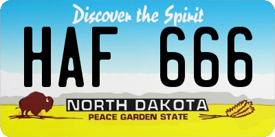 ND license plate HAF666