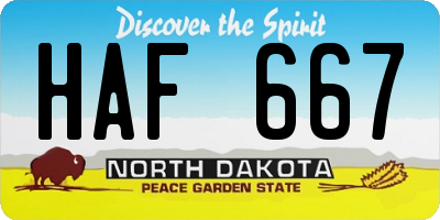 ND license plate HAF667