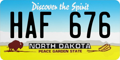 ND license plate HAF676