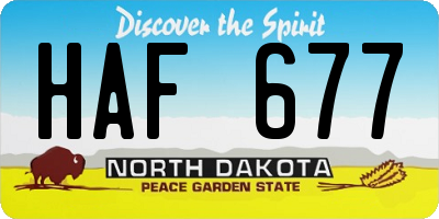 ND license plate HAF677