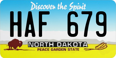 ND license plate HAF679