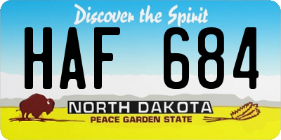 ND license plate HAF684