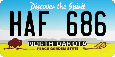 ND license plate HAF686