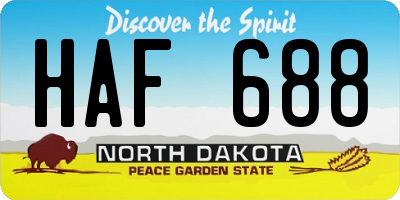 ND license plate HAF688