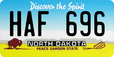 ND license plate HAF696